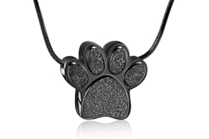 VCCWYQK Joyería de cremación de Mascotas para Cenizas Collar de urna con Estampado de Patas para Cenizas para Perro Joyería de Recuerdo para Regalos conmemorativos Colgantes de Cenizas de Gato