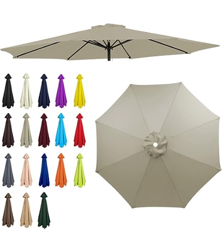 200/270/300CM (6 Stecche 8 Stecche) - Telo Di Ricambio Per Ombrellone, Ombrello Di Ricambio Per Ombrellone, Protezione UV50+, Impermeabile(Black,6.5ft (200cm)/6 arms