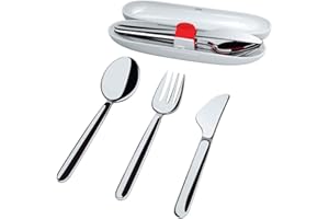 Alessi Sa04S3G Set di Posate da Viaggio, Grigio, 16.5 x 5.0 cm
