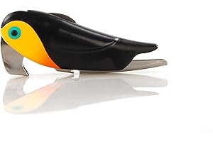 Qpractiko | Cavatappi Tucan | Acciaio inox, spirale teflon rinforzato, design tucano | Estrazione pratica, lama curva, ergonomico | Accessorio vino elegante e funzionale