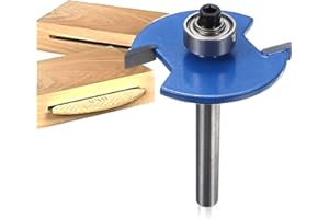 Sinoprotools Biscuit Jointer Router Bit, 1/4 Inch Shank, Slot Cutter Router Bit, 2 Wings, Wood Cutter Slot, for DIY Woodworking (Blue, 20#)