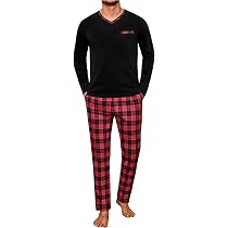 Pantaloni Pigiama Uomo In Cotone 100% – Confezione Da 2, Classico Quadro Scozzese, Vestibilità Comoda E Tasche