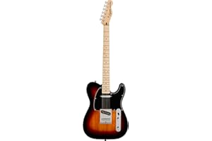 Squier by Fender Affinity Series Telecaster, Guitare Electrique, Touche en Erable, Plaque de Protection Noire, 3 Couleurs Tonalités Marron, Inclus des Cours Virtuels Gratuits sur Fender Play