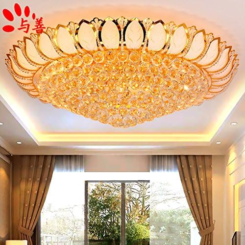 yxhflo The living room lights Crystal ceiling light crystal lamp Living Room Boxed motherboard in a materialLedCeiling light continental ceiling light,60*H23cm Dual color With remote control