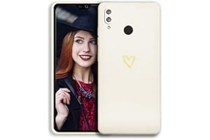 POUHYE Funda para Huawei P20 Lite Carcasa, [Protección de cámara] Case con Moda Love-Heart Patrón Ultra Fina Suave TPU Silicona Carcasa Anti-Choques Anti-Arañazos Funda Blanco