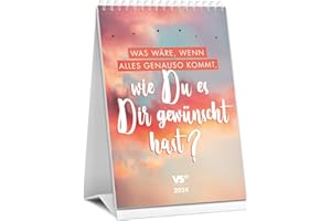 ‎VISUAL STATEMENTS Visual Statements - Tischkalender "Motivation" 2024 - A5 Monatskalender zum Aufstellen - emotionale & schöne Sprüche