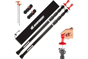 AVOFOREST Tent Poles, Telescoping Tarp Poles, Adjustable Camping Tent Poles for Tarp with Lightning Protection Cap Awning Poles Set for Canopy Porch Sun Sails Awning, 88-265cm
