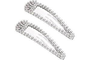 SLFYEE 2 Piezas Horquillas Pelo Rhinestone Horquilla Pinzas Pelo de Diamantes de Imitación Plata Pinza de Pelo Clips de Pelo Pelo Mujer