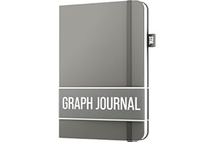 Scribbles That Matter - A5 Cuadriculado páginas Libreta - Cuaderno Diario Notebook - 150 páginas (5.75" x 8.25") 120gsm papel grueso, Cuero vegano, Cuaderno de notas para adultos - Gris