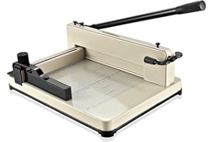 Flexzion Massicot professionnel professionnel pour scrapbooking avec base en métal Capacité 400 feuilles 12 inch A4 beige