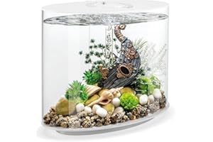 biOrb LOOP 30 Acrylic Aquarium, White, MCR Multi-Colour Remote LED Lighting, Fish Tank with 360-Degree View and 5-Step Filtration, Easy Setup, With Remote, Air Pump, Filter Cartridge, Ceramic Media