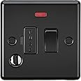 Knightsbridge 13A Switched Fused Spur Unit with Neon & Flex Outlet - Matt Black