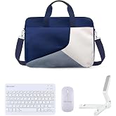 Microcase Xiaomi Pad 7 / Pad 7 pro 11.2 inch Tablet i&ccedil;in Macbook &Ccedil;antası+T&uuml;rk&ccedil;e Bluetooth Klavye+Mouse+Tablet Standı Beyaz AL