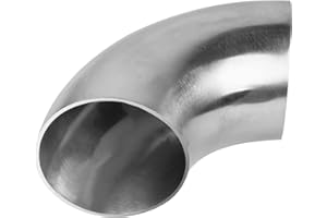 LALAGO Doblado de Acero Inoxidable, Codo de Tubo de 90 Grados 76mm, Codo de Escape de Tubo, Codo de Doblado de Acero SS304 para Escape, Tubo de Doblado, Codo de Ángulo de 90° (90°, 3 inch)