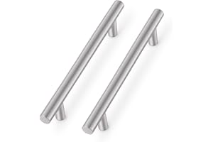 Probrico 5 pack de 6-3/10 "(160mm) trou central acier inoxydable euro t - cabinet pull SATIN NICKEL meubles de cuisine armoire quincaillerie poignées de tiroir