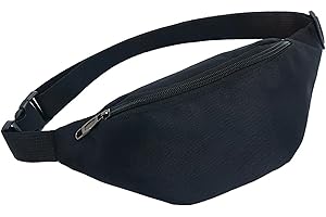 DNSHAN Sac Banane Femme & Homme Sacoche Ville Imperméable Unisexe à 2 Fermetures à glissière Ceinture réglable pour la randonnée d'entraînement en Plein air ﻿