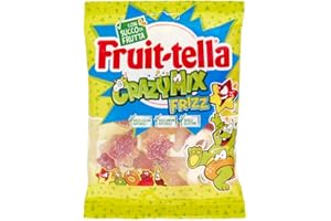 Fruittella Crazy Mix Frizz, Caramelle Gommose, Gusto Frutti Assortiti Frizzanti, con Succo di Frutta, senza Glutine, 1 Busta da 175g, Esperienza da Gustare e Condividere con chi vuoi