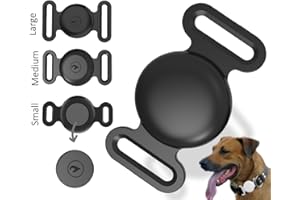 Panjal Case for Dog Collar | Anti-Lost, Waterproof, Lightweight & Sturdy Cover | Fits Dog, Cat & Puppy Collars, Back Pack & School bag Straps (Medium, Black)