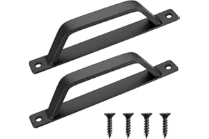 XINGWENHAO Uchwyty Drzwi Przesuwnych, 2 Sztuki. Uchwyty w Kształcie D, Czarne uchwyty na Brame, 200mm uchwyt do Drzwi Przesuwnych, Odpowiednie do Garażu, Szopy, Drzwi, Szafy, Garderoby,Klamka(200 x 24.5mm)