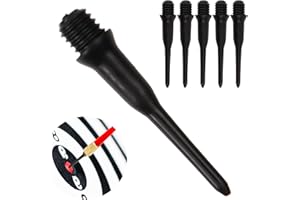 RAPIDBOK 100 Pezzi Punte Freccette Plastica, Punte Morbide per Freccette, Reccette Professionali Punte Plastica Darts, Punte Morbide di Ricambio per Freccette, Stabile e Durevole, Nero