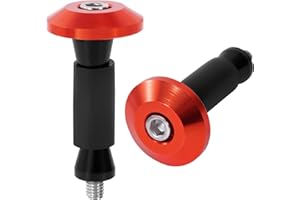 Tunejoy Motorrad Lenkergewichte Universelle Motorrad Lenkerstecker für Ø22mm (7/8") Lenker für Renn- und Off-Road-Motorräde Orangerot