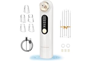 GOOPOOL Extracteur de points noirs électrique - Nettoyeur de pores - Nettoyage du visage - Rechargeable par USB - Extracteur de points noirs - Avec 5 niveaux d'aspiration