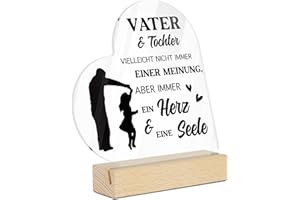Putuo Decor Vater Tochter Acryl Tischdeko" Herz & Seele Deko Schild ", Vater Tochter Geschenk, Geschenk für Papa von Tochter, Familie Geschenk für Geburtstag, Weihnachten, Vatertag