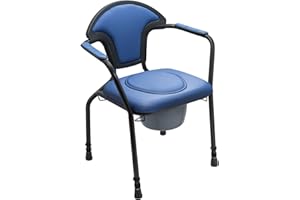 SUNDO HOMECARE GMBH Toilettenstuhl „EXKLUSIV“ feststehend höhenverstellbar Nachtstuhl blau inkl. Eimer