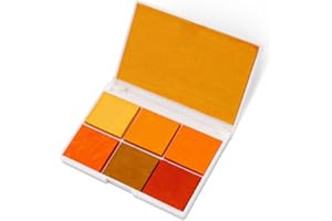 YITEXIN Tampons encreurs lavables de 7 couleurs - Grandes et petites tailles - Pour tampon, doigt, bricolage, papier et bois - Tampon encreur multicolore avec paillettes (Jaune)