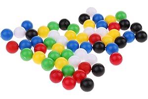 FLAMEER 1cm Colored Small Plastic Balls Beads Building Blocks Bulk for Desktop Shooting Games, Pack of 60