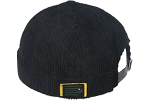 YAMEE Skullcap - Zuccotto da Uomo e da Donna, Berretto a Calotta in Stile Docker, Stile Vintage, 8659 * Nero, 58