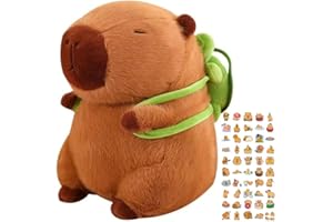 BULLPOWEX Peluche Capybara | Juguete Capibara 30-35cm, Animal de Peluche Suave y achuchable. Juguete para Bebes,niños/niñas y Adultos. Incluye Pegatina Capybara aleatoria.