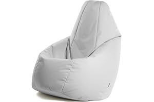 Avalon - Pouf Poltrona Sacco Grande L Jive, Puffo per Sedersi Ergonomico, Pouf a Sacco in Tessuto Antistrappo e Impermeabile, Comoda Poltrona a Sacco Moderna, Made in Italy(80x80x125cm-Bianco)