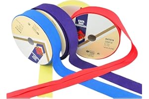 BYETSA 7411 - Cinta de poliéster y algodón, 120 colores, rollo de 25 metros, color blanco