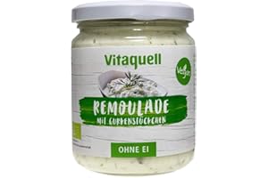 ‎VITAQUELL Vitaquell Vegane Bio Salat Remoulade mit Gurkenstückchen, 250 ml ohne EI, ohne Milch und ohne Gluten. Perfekt für die kreative Küche.