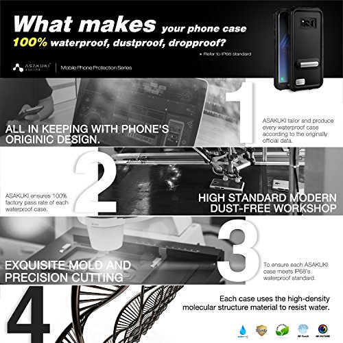 Samsung Galaxy S8 Plus Case, IP68 Waterproof Case by ASAKUKI Full Body Case with Screen Protector Shockproof Scratch-proof Dustproof Galaxy S8+ Case