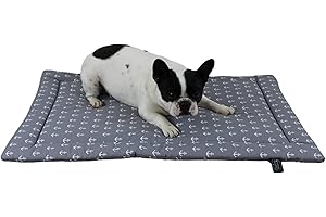 ‎HS-HUNDEBETT Made in Germany rutschfeste Hundedecke Sommer, Anker Grau, 65x95cm für kleine & große Hunde I weiche Kuscheldecke, waschbar, trocknergeeignet