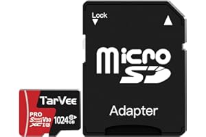 TarVee Micro SD Card 1024GB, High Speed Memory Card with SD Adapter Included, Durable SD Card, Up to 45MB/s Write, Full-HD and 4K UHD