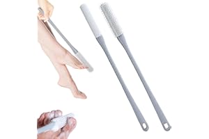 LUYLMO 2 Stück Zehenspalt Reinigungsbürste, 40CM Fußbürste für die Dusche, Zehenwascher für die Dusche, Peelingbürste aus Silikon, Weich Fußwaschbürste mit langem Stiel, Für Abgestorbene Haut