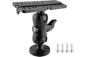 LOL-FUN FITYLE Base de Montaje Giratorio 360 Fishfinder Buscador de Pescados, Ajustable Monte Bola Placa de Montaje Universal Soporte Accesorios para Kayak, Negro