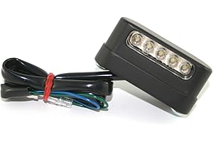 KUSTOM66 Luce targa a LED per moto in metallo nero opaco, omologata E-11, ca. 56 x 23 x 26 mm