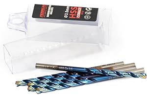 Ferrcan Punte per metallo HSS DIN338 M35 5% cobalto finitura rainbow per forare in acciaio inox, ferro e altri metalli (confezione da 5 pezzi per misura)