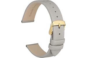 WOCCI Elegantes Correas de Reloj, Correa de Repuesto de Cuero Genuino, Hebilla de Acero Inoxidable, 8mm 10mm 12mm 13mm 14mm 16mm 18mm 20mm 22mm