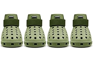 JOLIR DESIGN Dog Shoes for Hot Pavement - Dog Boots for Small & Medium & Large Dogs, Dog Boots Paw Protectors, Easy ON & OFF, Non-slip, Waterproof, Easy-Clean Dog Booties for Beach and Snow (Olives, XL)