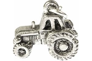 Miniblings Traktor Bauer Bauernhof Charm Trecker Bäuerin silber - Handmade Modeschmuck I Kettenanhänger versilbert - Bettelanhänger Bettelarmband - Anhänger für Armband