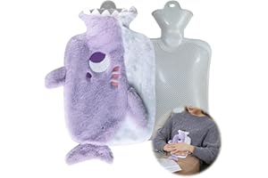 SHENGOU Termofor z pokrowcem, duży termofor 1 l, termofor dla dzieci, przytulanka dla dzieci, termofor dla dzieci, miękki puch, gumowa termofor, termofor premium