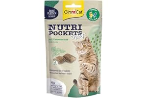 GimCat Nutri Pockets Insekt & Katzenminze - Knuspriger Katzensnack mit funktionalen Inhaltsstoffen - 1 Beutel (1 x 60 g)