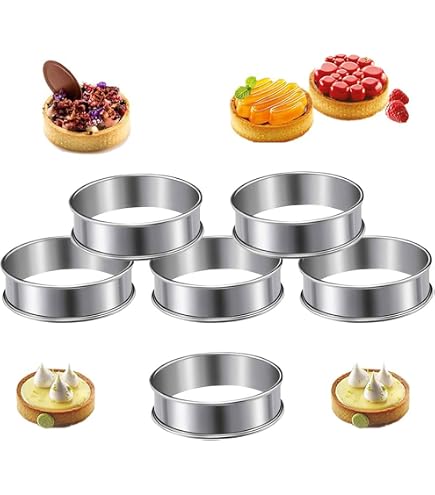 Cercle à Tarte Perforé 13 Cm - Acier Inoxydable 304 - Pour Mousses, Cheesecakes, Tartelettes - Facile à Démouler