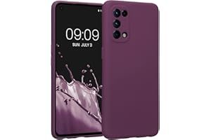 kwmobile Carcasa Compatible con OPPO Find X3 Lite Funda - Bordes elevados anticaídas - Case de TPU y Silicona con Interior de Microfibra - Violeta Burdeos