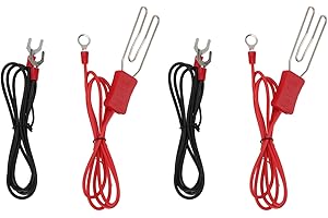 TOPINCN 2 Establecer Conector de Cinta Eléctrica Ganadería Ganura de Rancho Conector de Gancho de Acero Inoxidable, Accesorio de Terminal M8, Conecta y Fija la Cerca de la Granja de